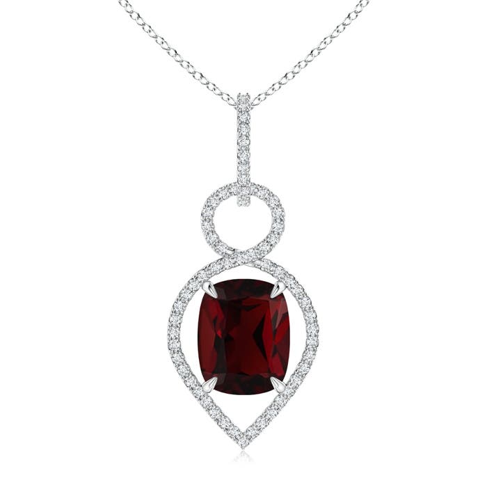 AA - Garnet / 3.65 CT / 14 KT White Gold