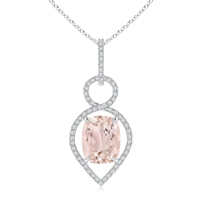 A - Morganite / 3 CT / 14 KT White Gold