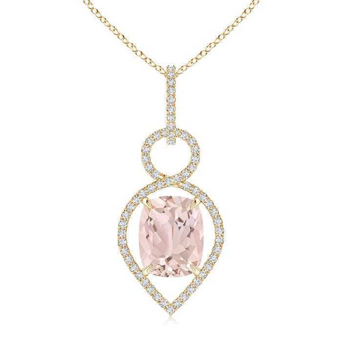 A - Morganite / 3 CT / 14 KT Yellow Gold