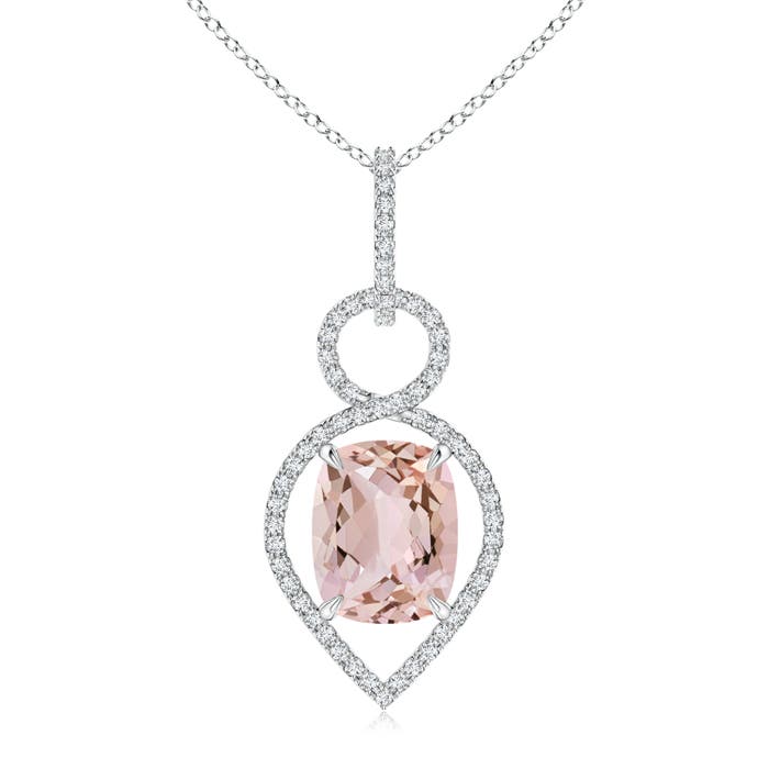 AA - Morganite / 3 CT / 14 KT White Gold