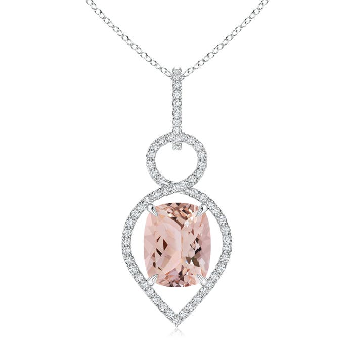 AAA - Morganite / 3 CT / 14 KT White Gold