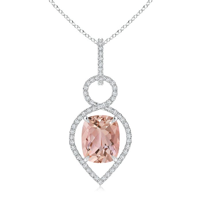 AAAA - Morganite / 3 CT / 14 KT White Gold