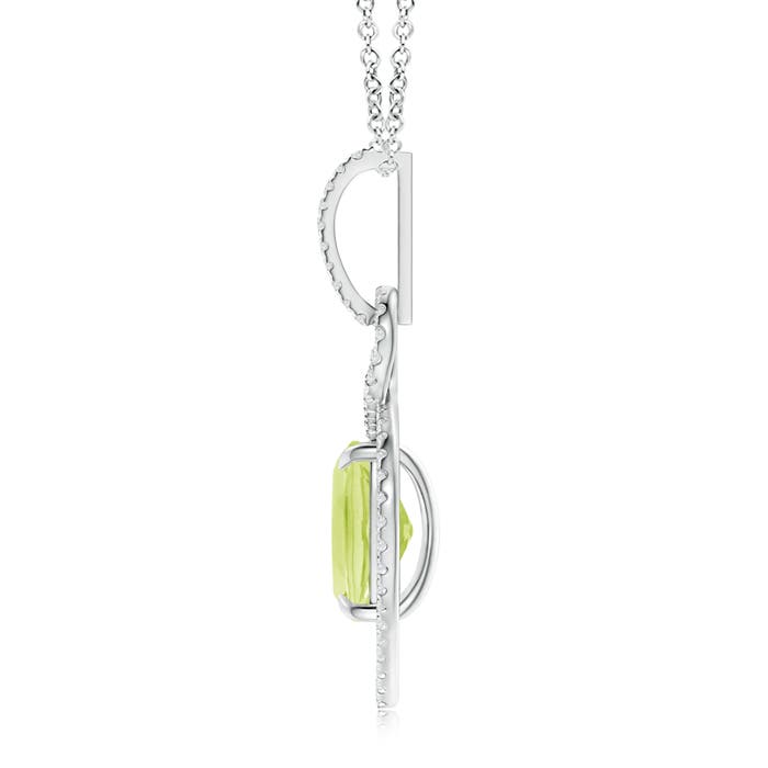 A - Peridot / 3.2 CT / 14 KT White Gold