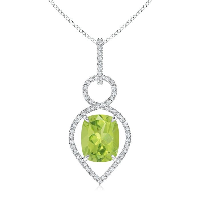 AA - Peridot / 3.2 CT / 14 KT White Gold