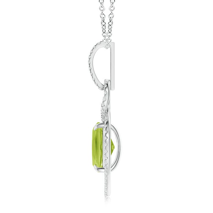 AA - Peridot / 3.2 CT / 14 KT White Gold