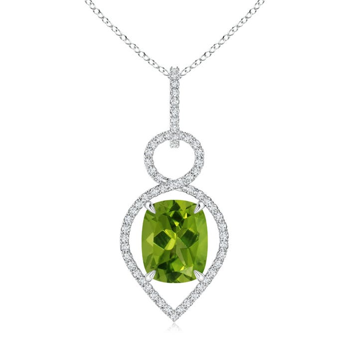 AAAA - Peridot / 3.2 CT / 14 KT White Gold