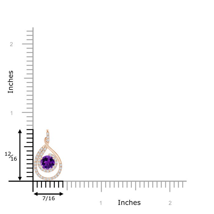 AAAA - Amethyst / 0.65 CT / 14 KT Rose Gold