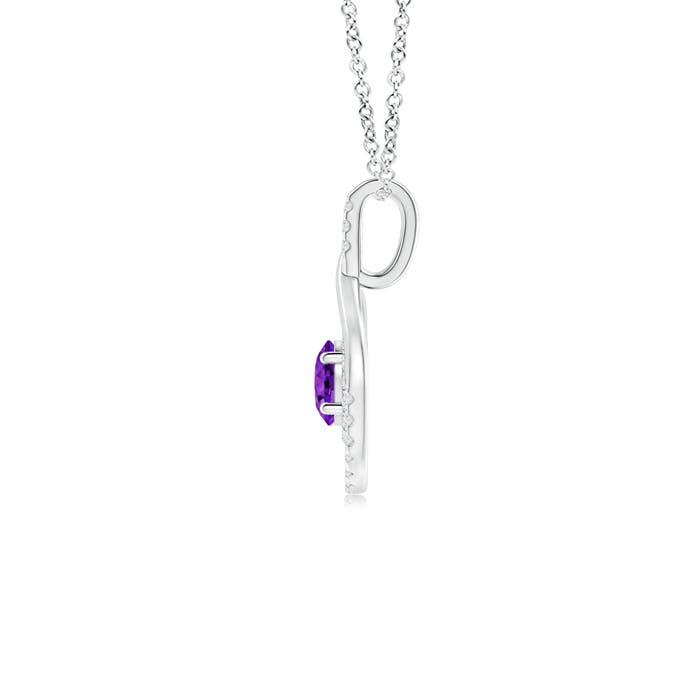 AAAA - Amethyst / 0.65 CT / 14 KT White Gold