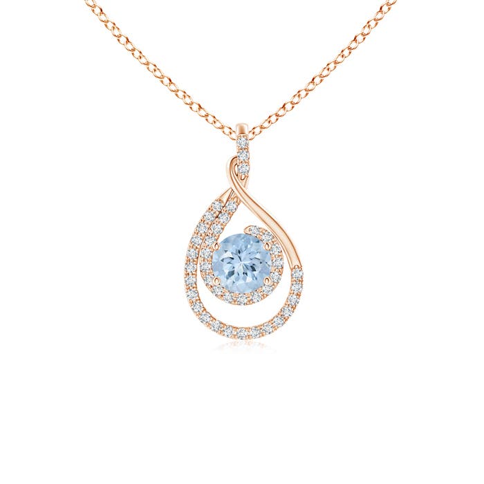 AA - Aquamarine / 0.6 CT / 14 KT Rose Gold