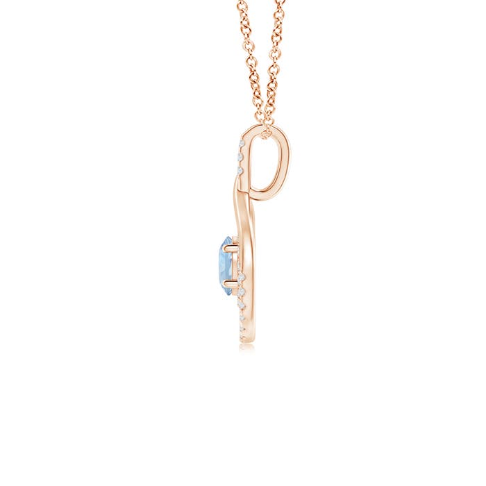 AA - Aquamarine / 0.6 CT / 14 KT Rose Gold