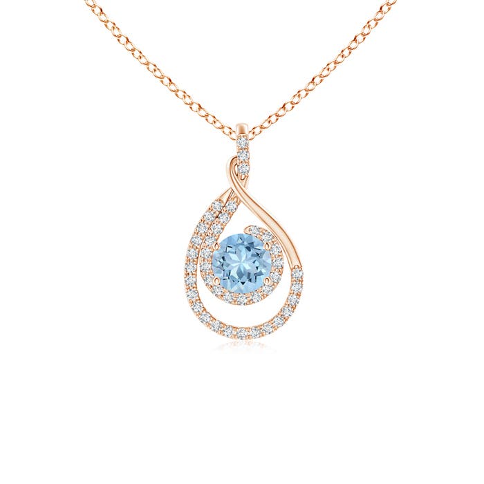 AAA - Aquamarine / 0.6 CT / 14 KT Rose Gold