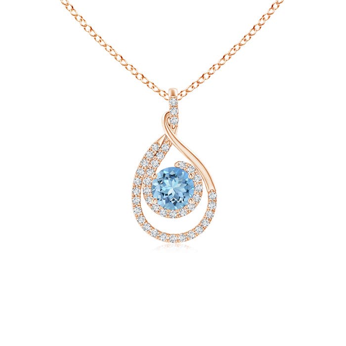 AAAA - Aquamarine / 0.6 CT / 14 KT Rose Gold