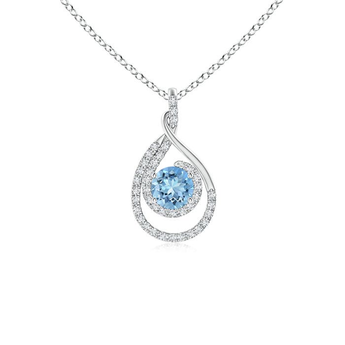 AAAA - Aquamarine / 0.6 CT / 14 KT White Gold