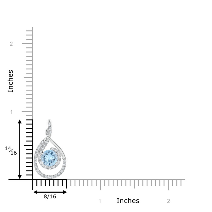 6mm AAA Double Loop Twist Aquamarine Pendant with Diamonds in White Gold product image