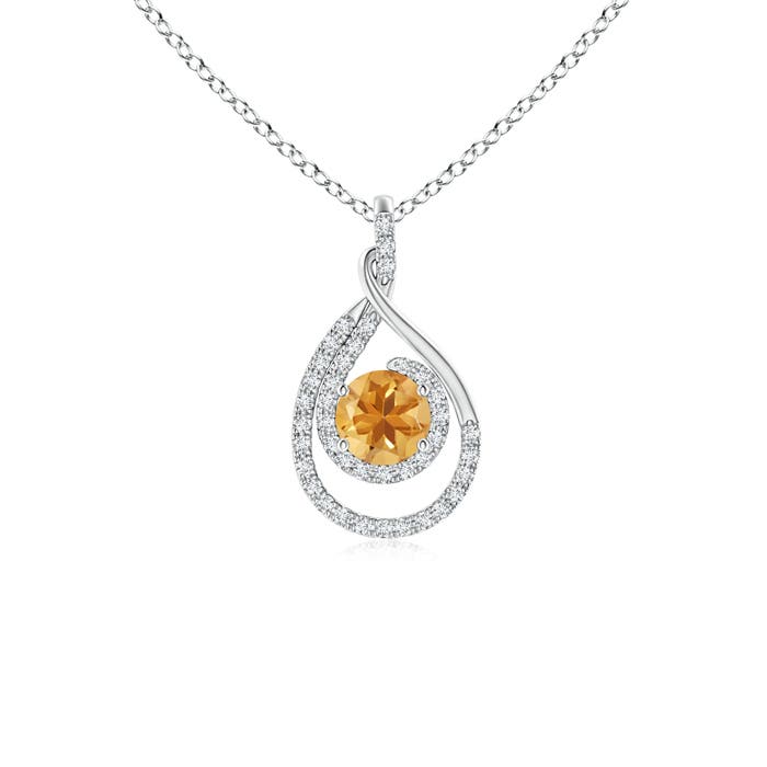 A - Citrine / 0.65 CT / 14 KT White Gold