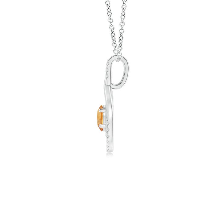 A - Citrine / 0.65 CT / 14 KT White Gold