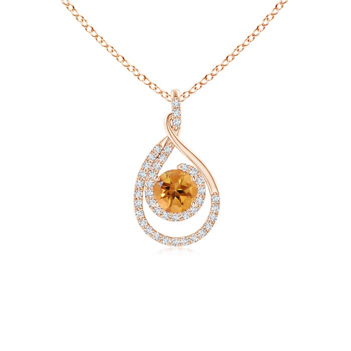 AA - Citrine / 0.65 CT / 14 KT Rose Gold