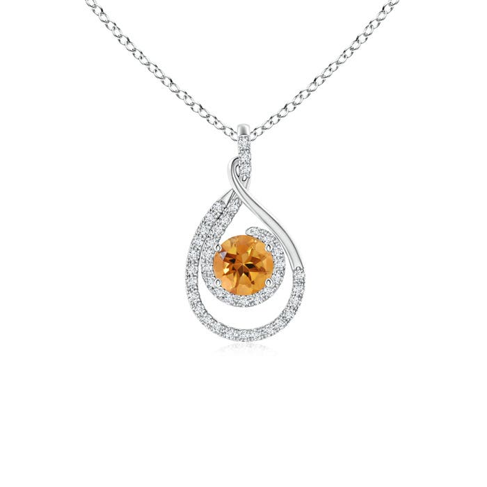 AA - Citrine / 0.65 CT / 14 KT White Gold