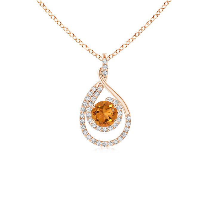 AAA - Citrine / 0.65 CT / 14 KT Rose Gold