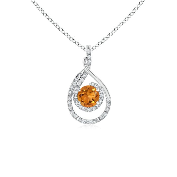 AAA - Citrine / 0.65 CT / 14 KT White Gold