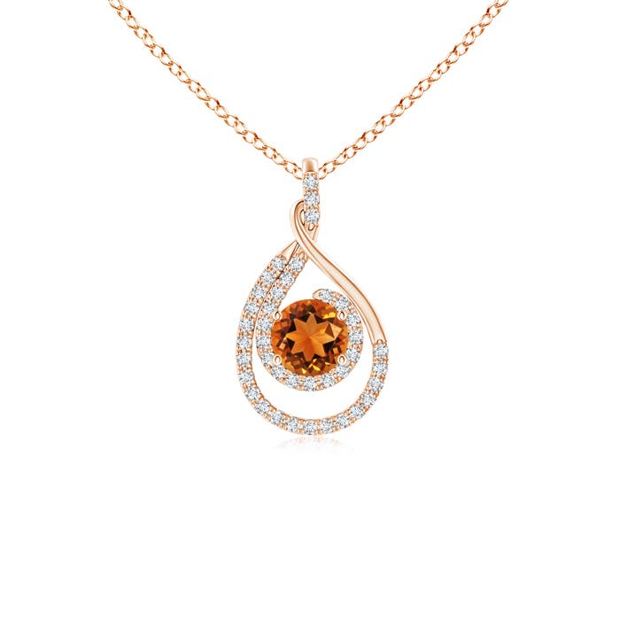 AAAA - Citrine / 0.65 CT / 14 KT Rose Gold