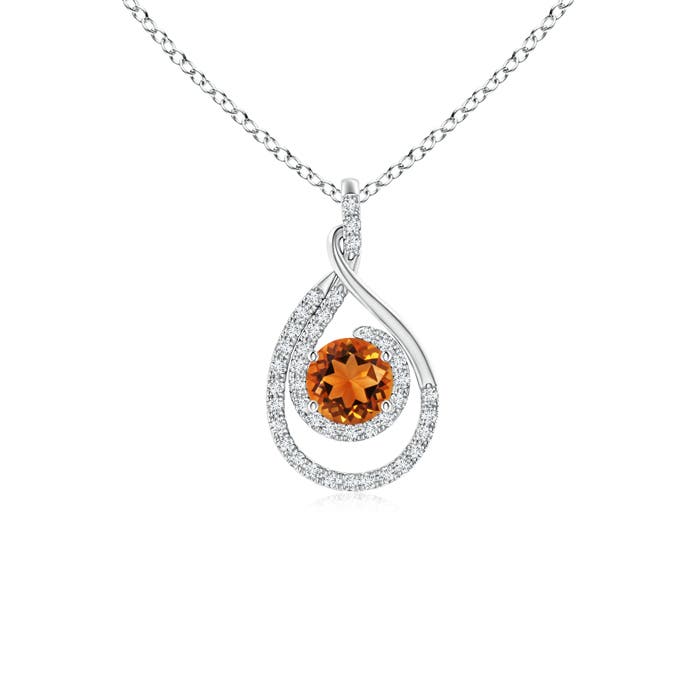 AAAA - Citrine / 0.65 CT / 14 KT White Gold