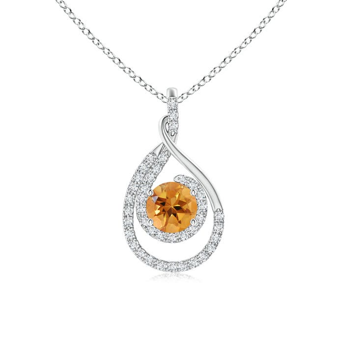 AA - Citrine / 1.02 CT / 14 KT White Gold