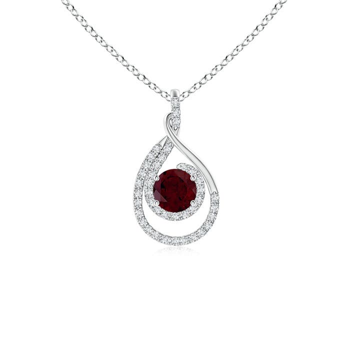 A - Garnet / 0.8 CT / 14 KT White Gold