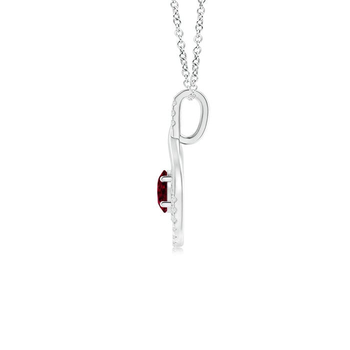 A - Garnet / 0.8 CT / 14 KT White Gold