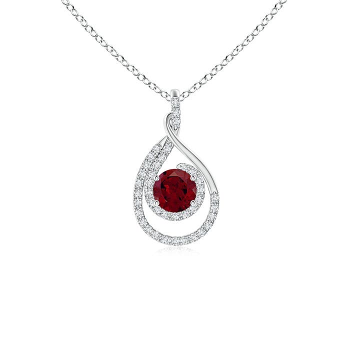 AA - Garnet / 0.8 CT / 14 KT White Gold