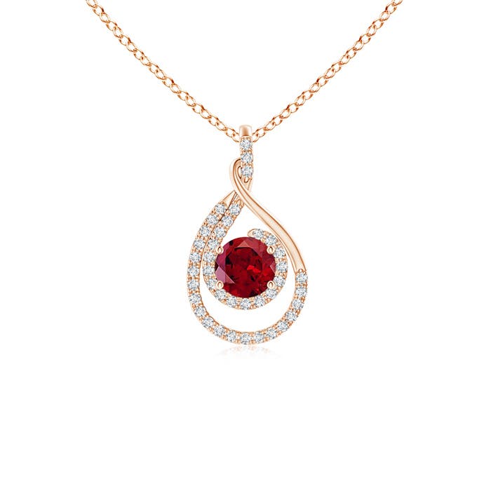 AAAA - Garnet / 0.8 CT / 14 KT Rose Gold