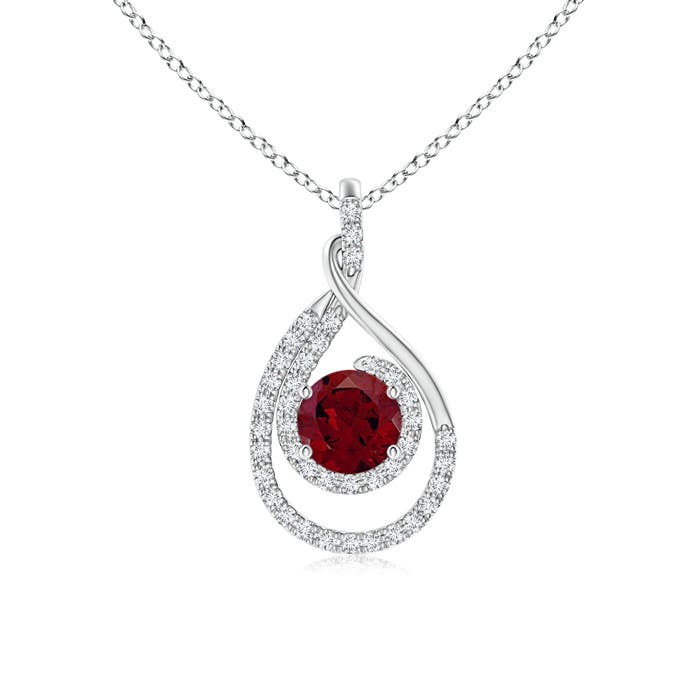 AA - Garnet / 1.32 CT / 14 KT White Gold