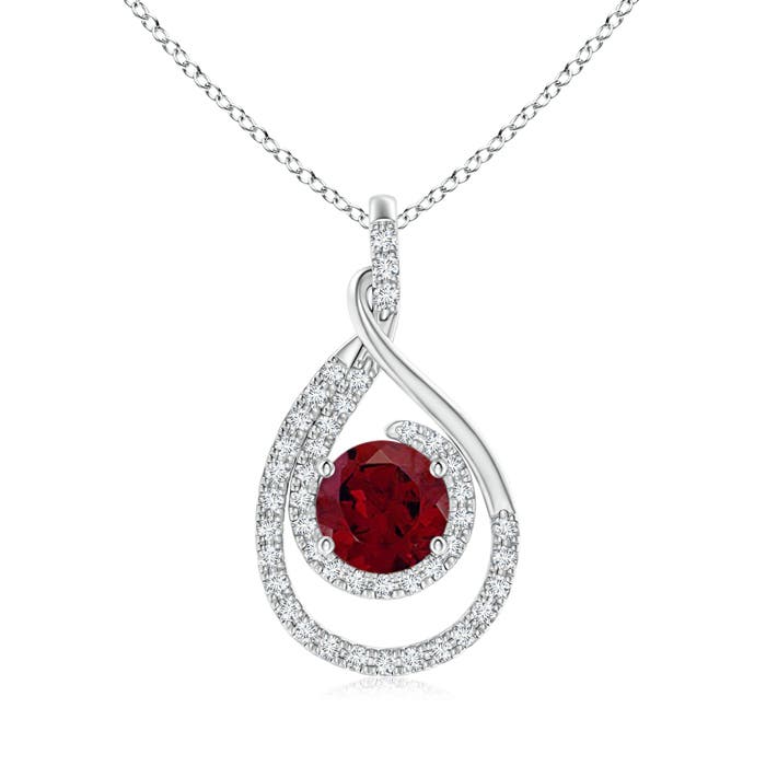 AA - Garnet / 1.93 CT / 14 KT White Gold