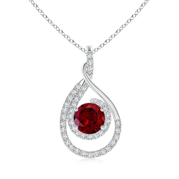 AAA - Garnet / 1.93 CT / 14 KT White Gold