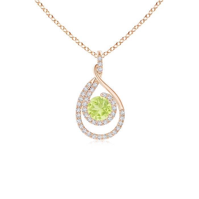 A - Peridot / 0.75 CT / 14 KT Rose Gold