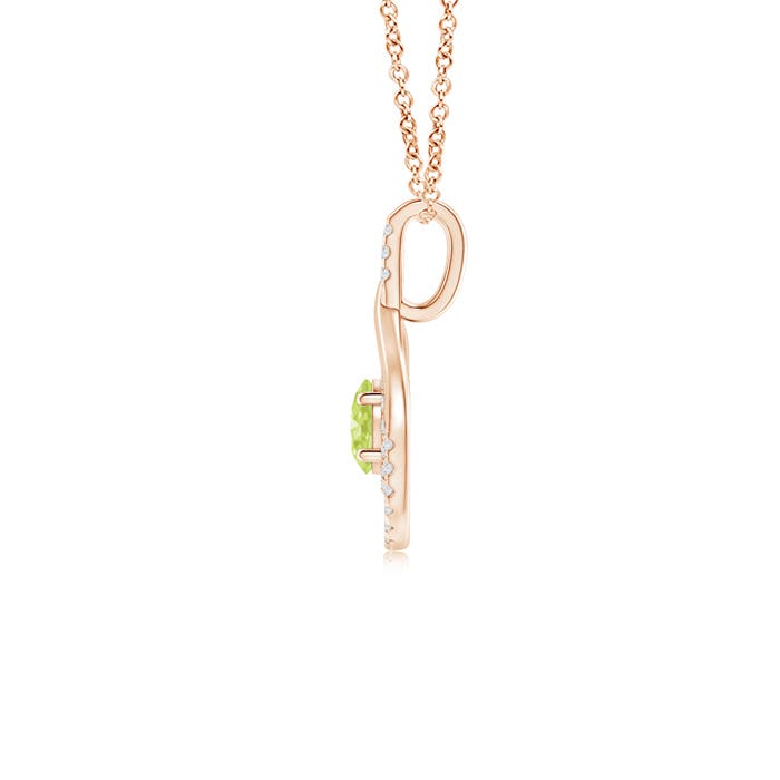 A - Peridot / 0.75 CT / 14 KT Rose Gold