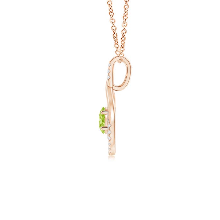 AA - Peridot / 0.75 CT / 14 KT Rose Gold