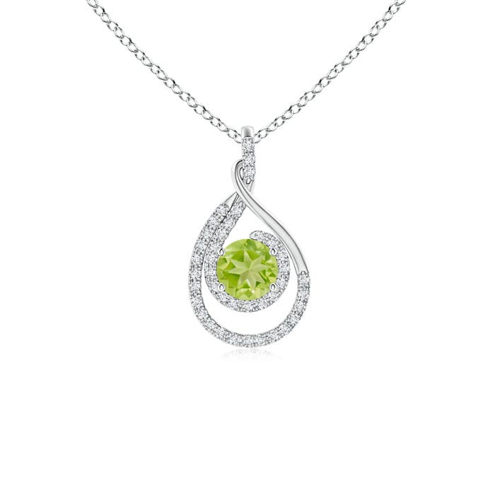 AA - Peridot / 0.75 CT / 14 KT White Gold