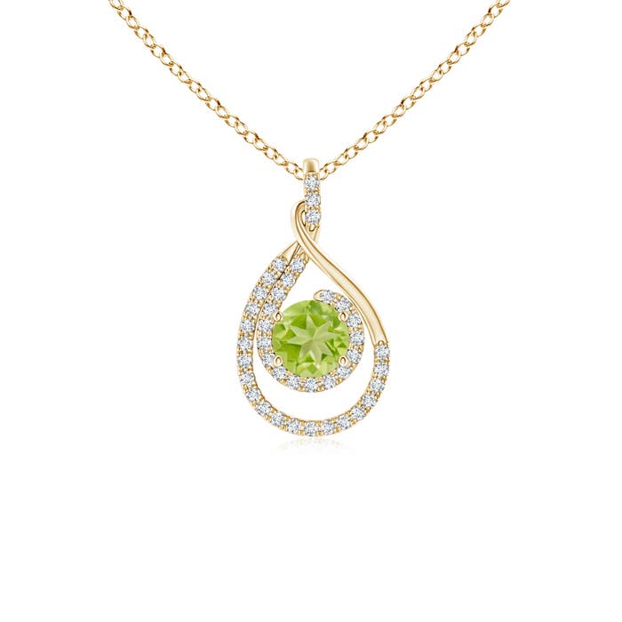 AA - Peridot / 0.75 CT / 14 KT Yellow Gold