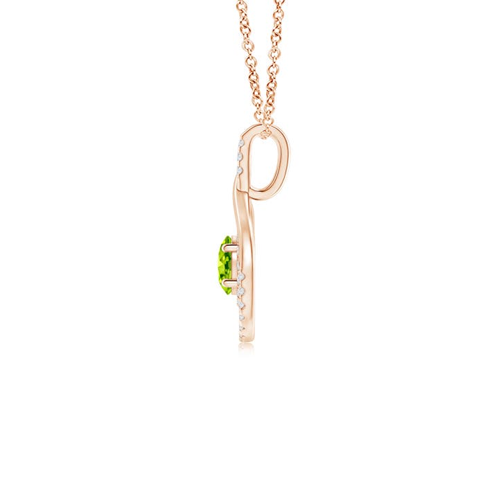 AAA - Peridot / 0.75 CT / 14 KT Rose Gold