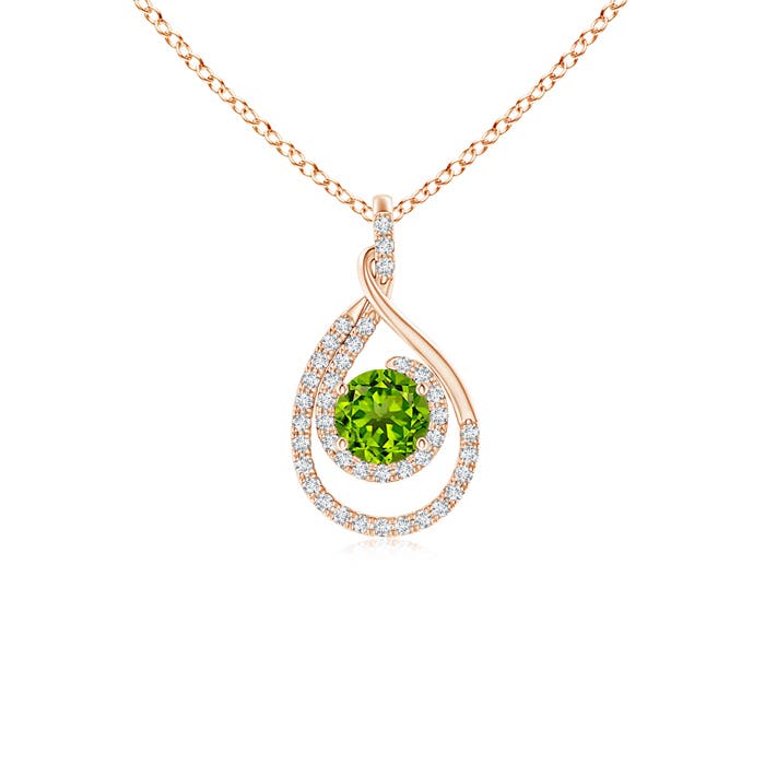 AAAA - Peridot / 0.75 CT / 14 KT Rose Gold