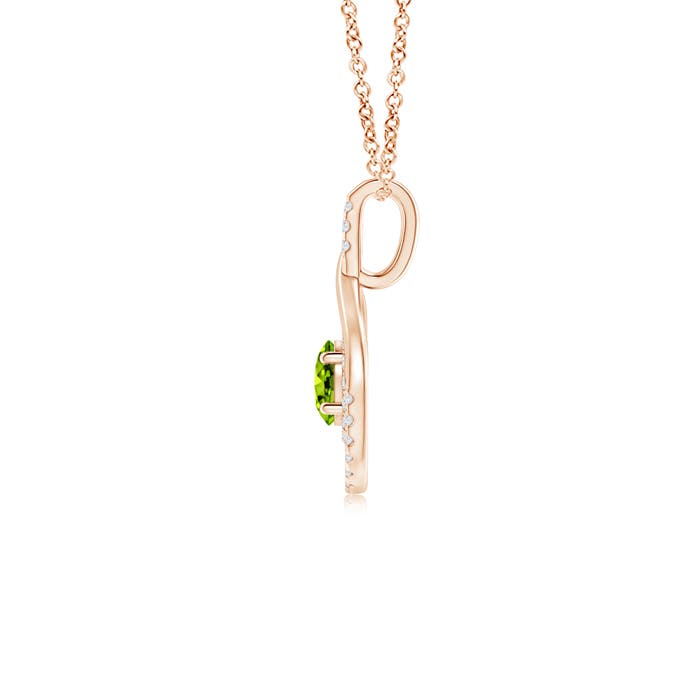 AAAA - Peridot / 0.75 CT / 14 KT Rose Gold