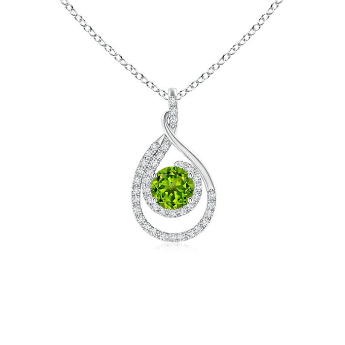 AAAA - Peridot / 0.75 CT / 14 KT White Gold