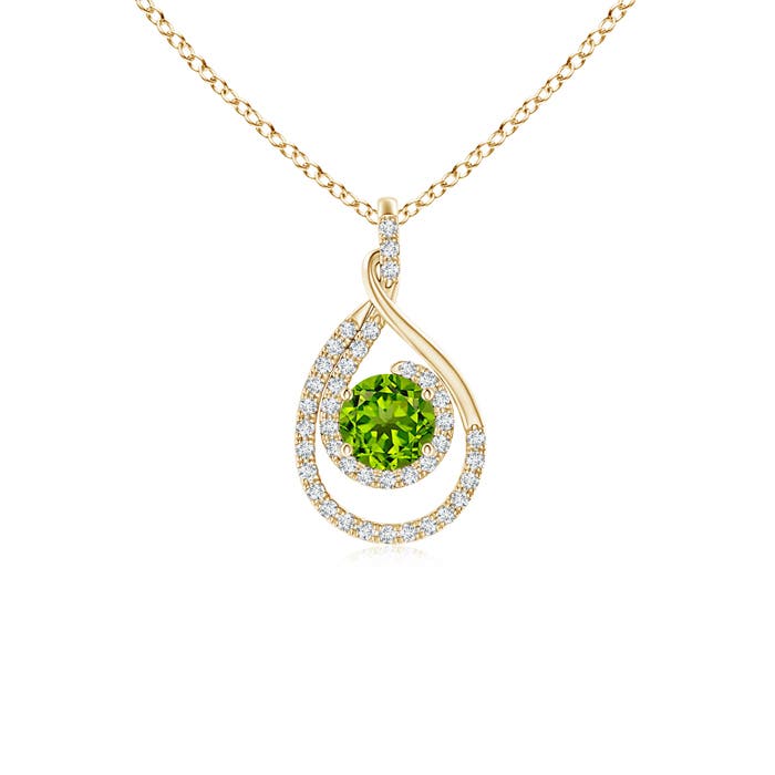 AAAA - Peridot / 0.75 CT / 14 KT Yellow Gold