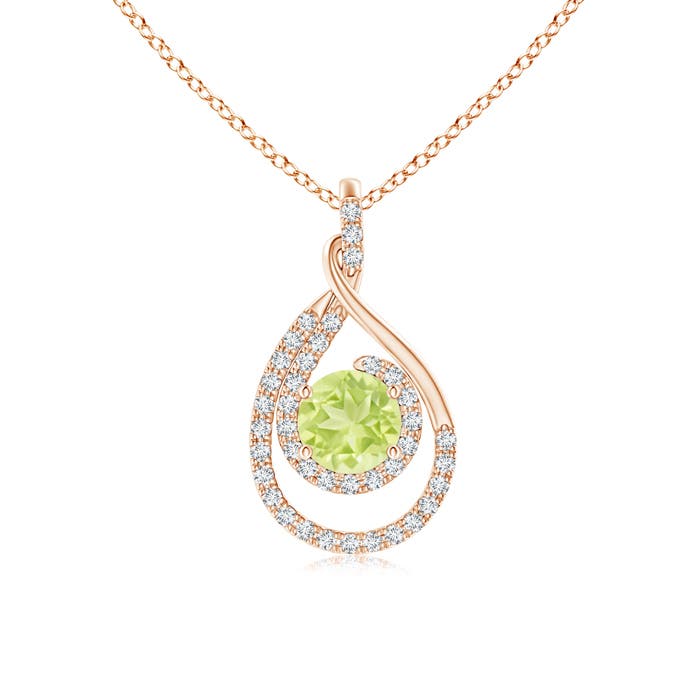 A - Peridot / 1.27 CT / 14 KT Rose Gold