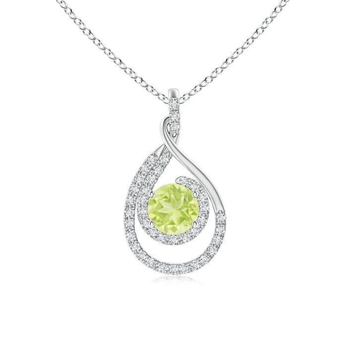 A - Peridot / 1.27 CT / 14 KT White Gold