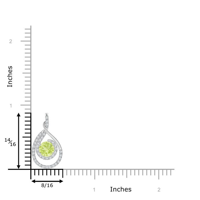 A - Peridot / 1.27 CT / 14 KT White Gold