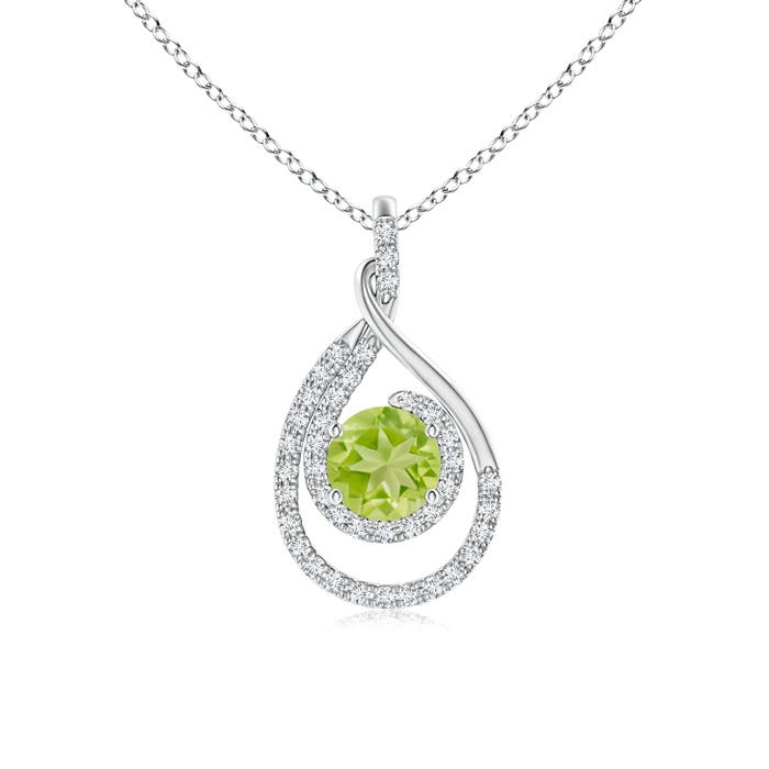 AA - Peridot / 1.27 CT / 14 KT White Gold