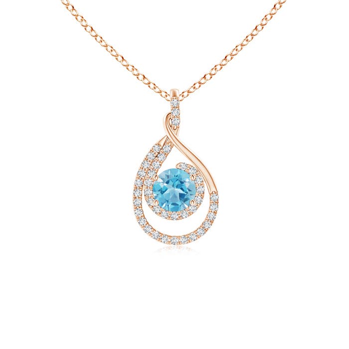 AA - Swiss Blue Topaz / 0.8 CT / 14 KT Rose Gold