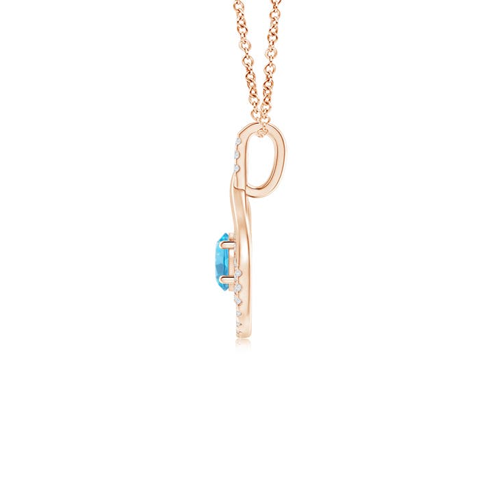 AA - Swiss Blue Topaz / 0.8 CT / 14 KT Rose Gold